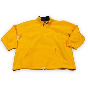 Hope Mens Fleece Pullover Sweater Jacket XL Yellow Made In The USA Vintage Sport